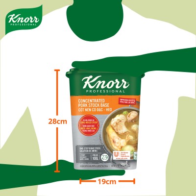 Knorr Cốt Nền Cô Đặc - Heo - Giải pháp 3 phút có ngay nước dùng trong, ngọt, thơm chiều lòng thực khách khó tính nhất với Cốt Nền Cô Đặc Heo Knorr.